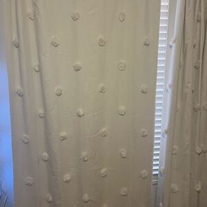 Pottery Barn Teen Pom-Pom Appliqué Blackout Curtains Set Of 2 44”x 84”